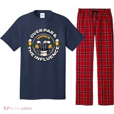 Over Par & Under The Influence Funny Golf Pajama Set