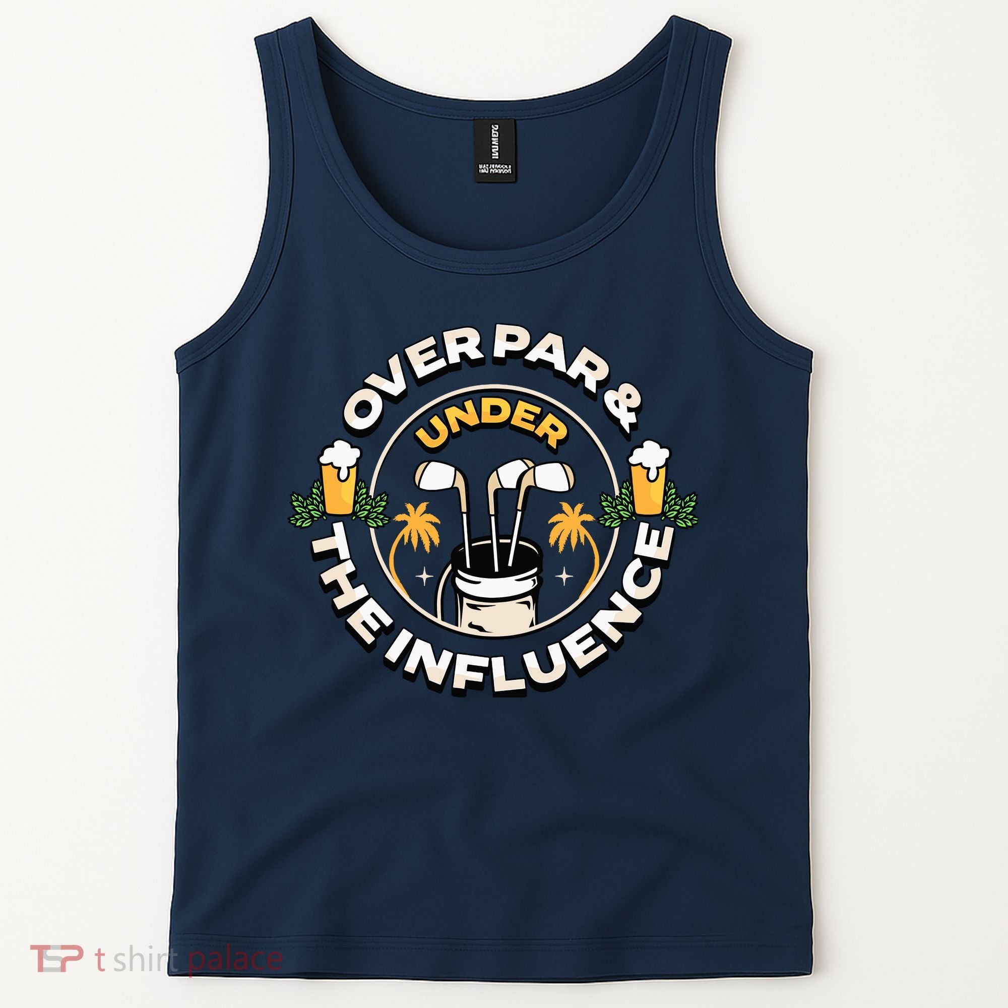 Over Par & Under The Influence Funny Golf Tank Top