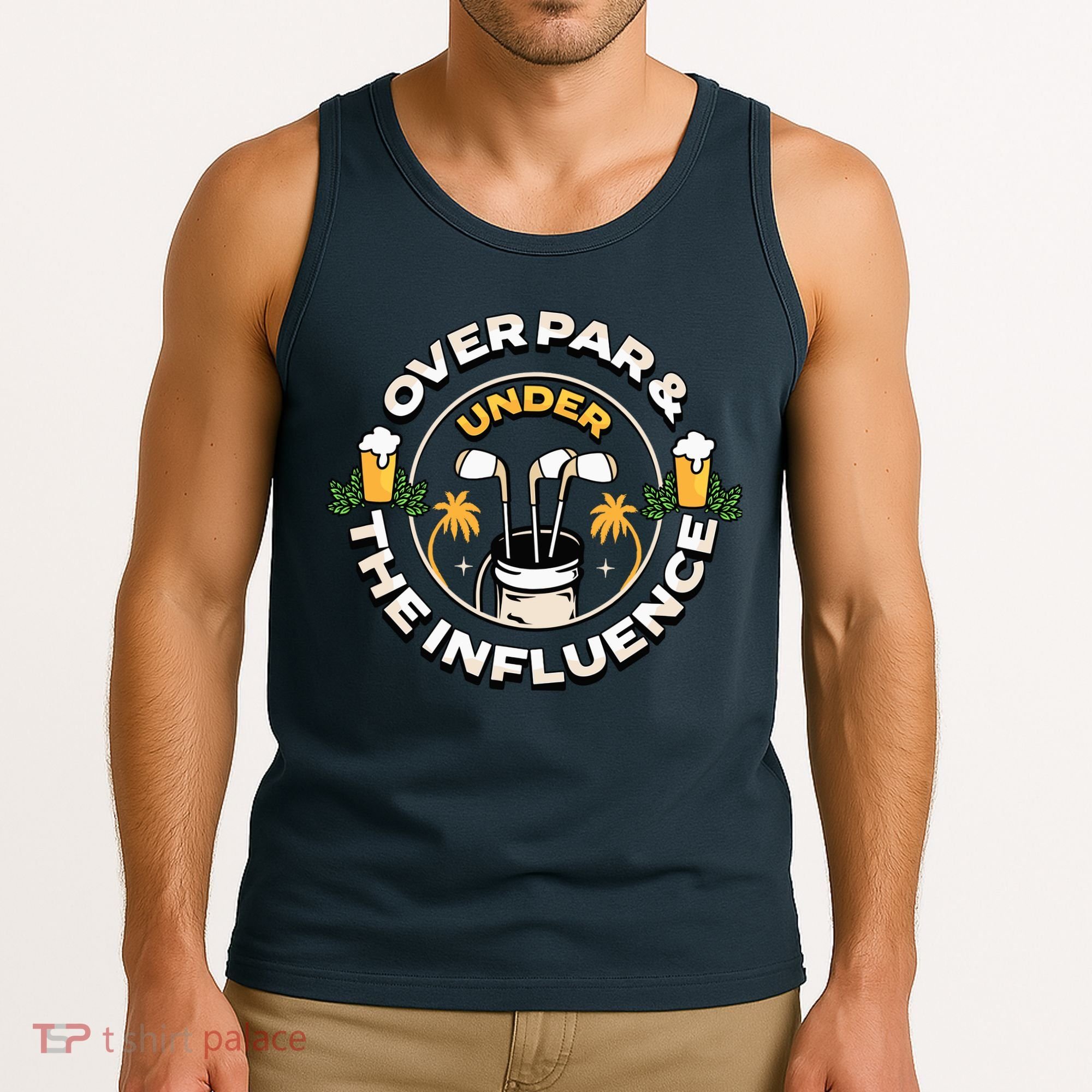 Over Par & Under The Influence Funny Golf Tank Top