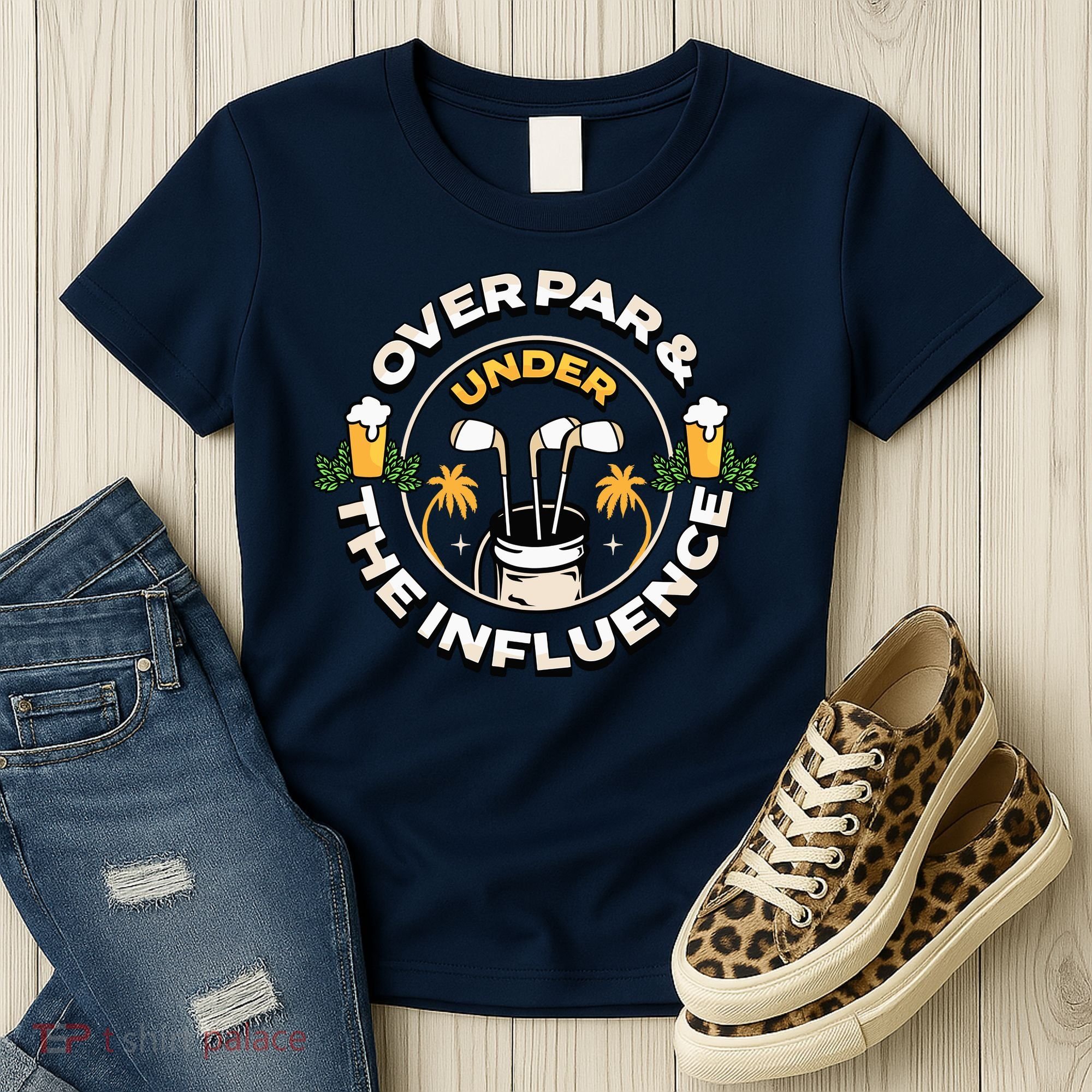 Over Par & Under The Influence Funny Golf Women's T-Shirt