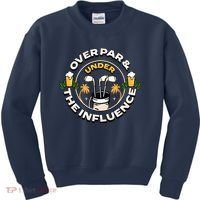 Over Par & Under The Influence Funny Golf Kids Sweatshirt thumb 0