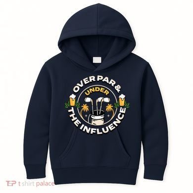 Over Par & Under The Influence Funny Golf Kids Hoodie