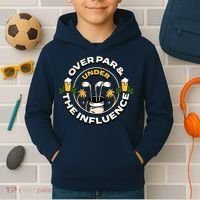 Over Par & Under The Influence Funny Golf Kids Hoodie thumb 2