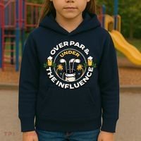 Over Par & Under The Influence Funny Golf Kids Hoodie thumb 3