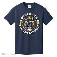 Over Par & Under The Influence Funny Golf Kids T-Shirt thumb 0