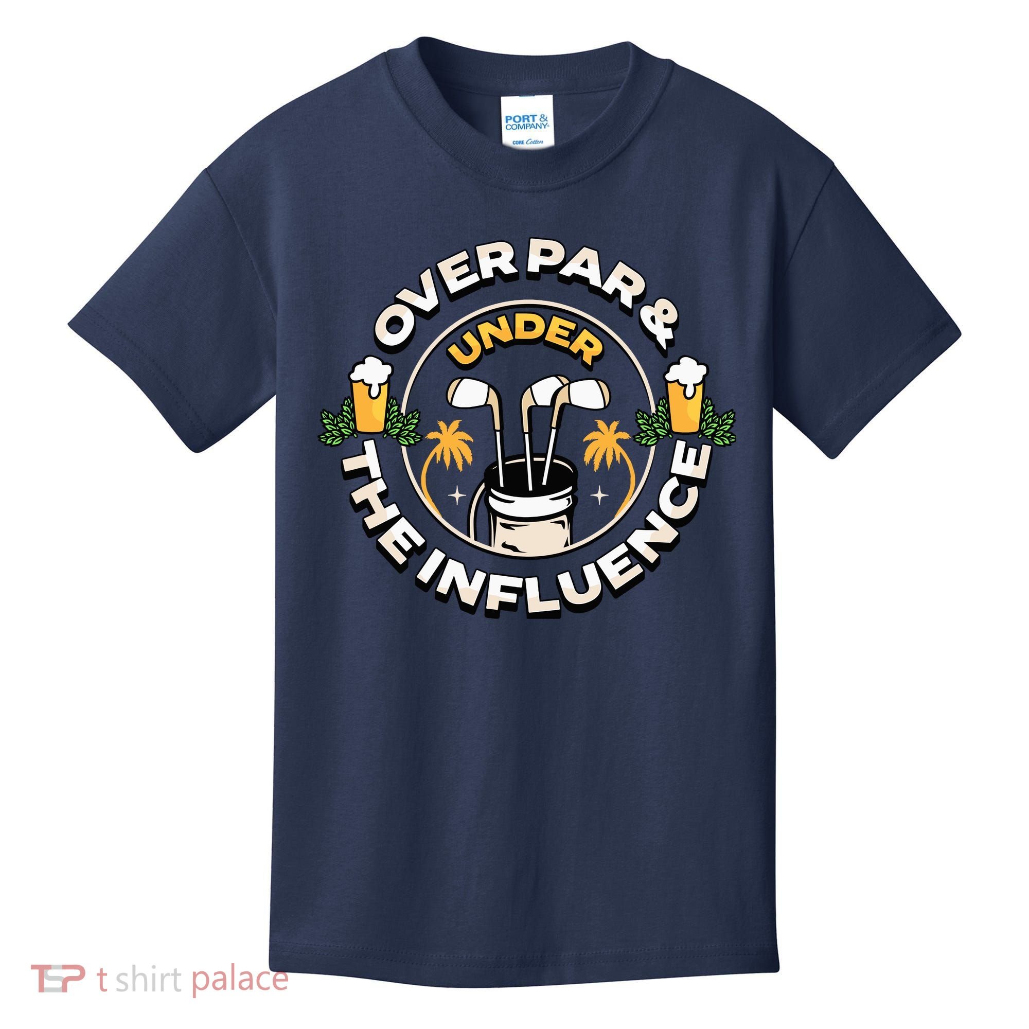 Over Par & Under The Influence Funny Golf Kids T-Shirt
