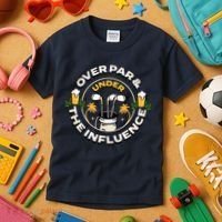 Over Par & Under The Influence Funny Golf Kids T-Shirt thumb 3