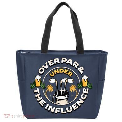 Over Par & Under The Influence Funny Golf Tote Bag