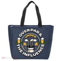 Over Par & Under The Influence Funny Golf Tote Bag thumb 0