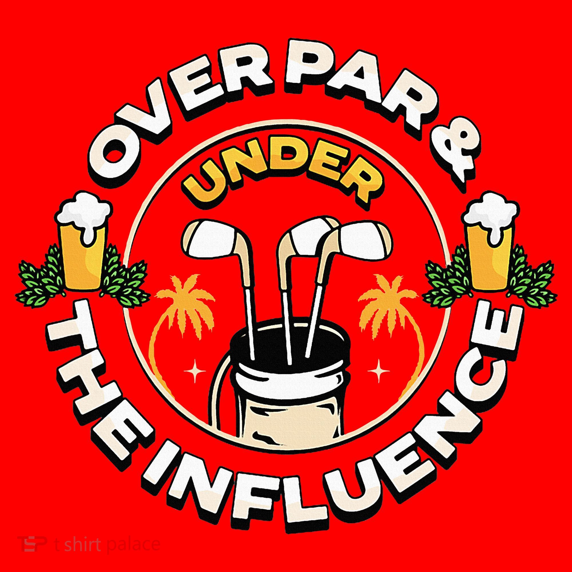 Over Par & Under The Influence Funny Golf Santa Hat