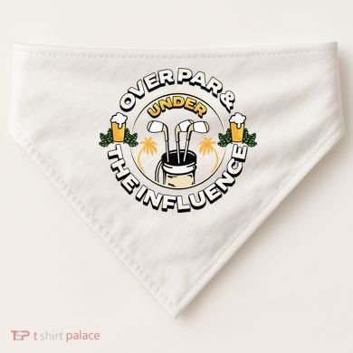 Over Par & Under The Influence Funny Golf USA-Made Doggie Bandana