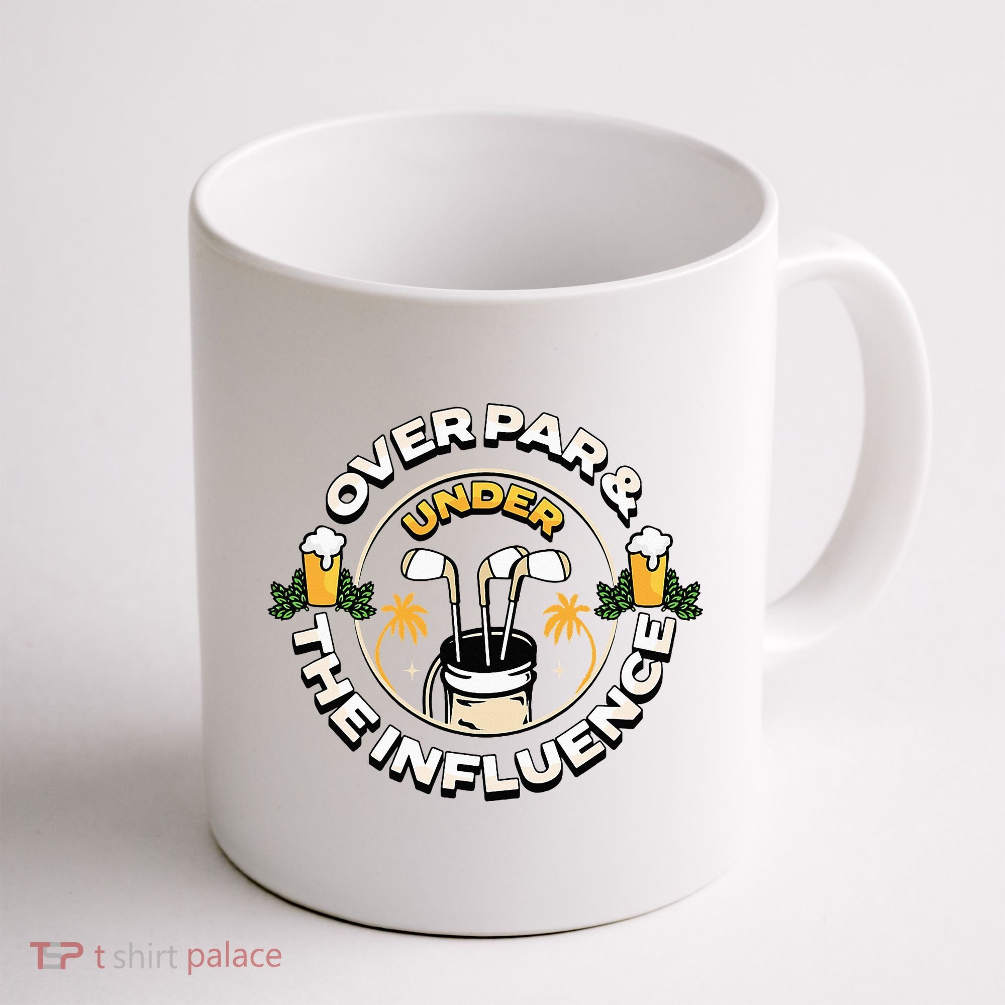 Over Par & Under The Influence Funny Golf Coffee Mug