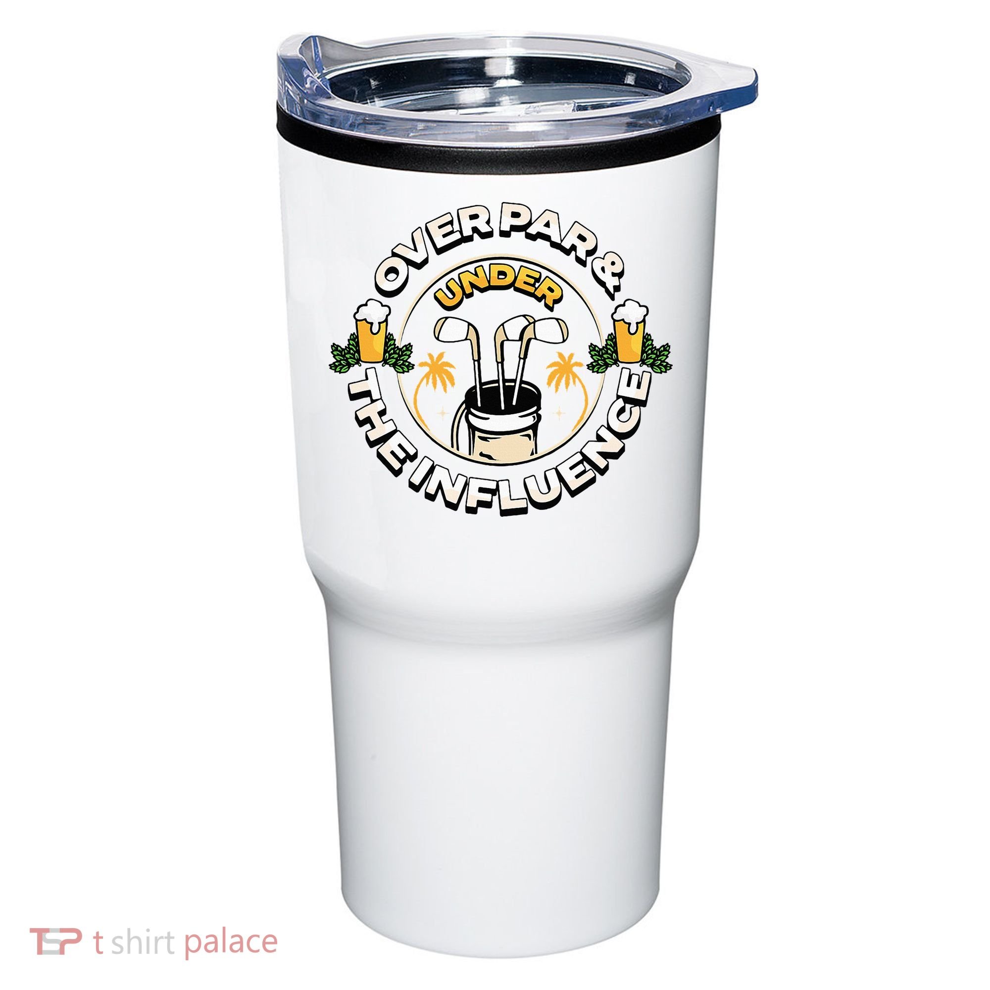 Over Par & Under The Influence Funny Golf Tumbler