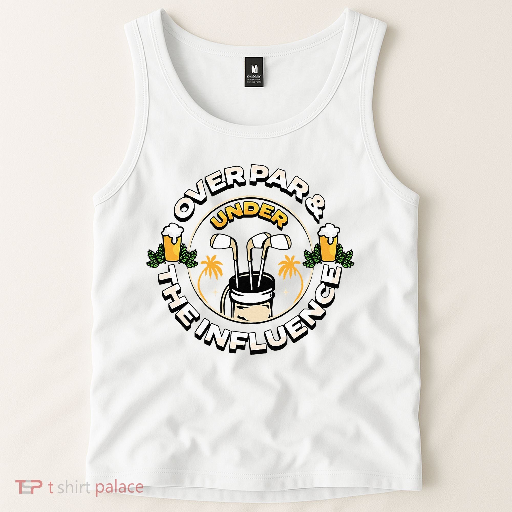 Over Par & Under The Influence Funny Golf Tank Top