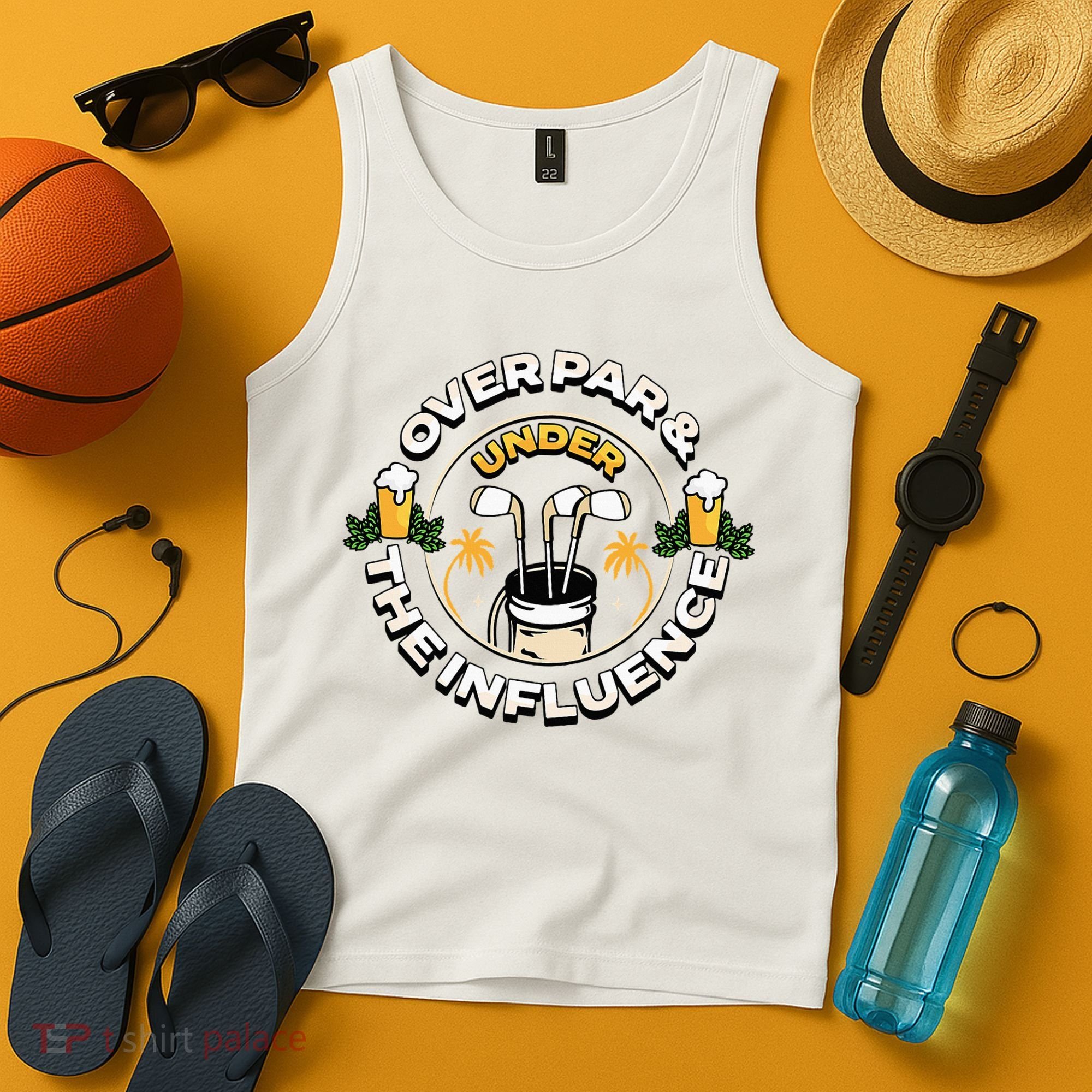 Over Par & Under The Influence Funny Golf Tank Top