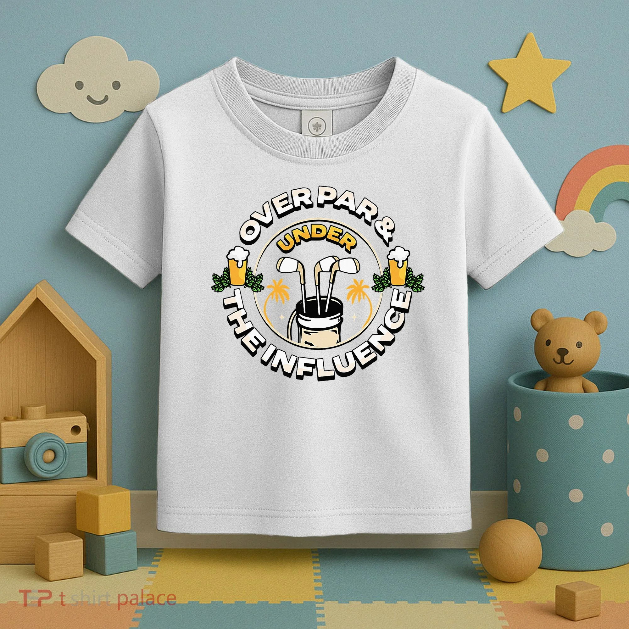 Over Par & Under The Influence Funny Golf Toddler T-Shirt