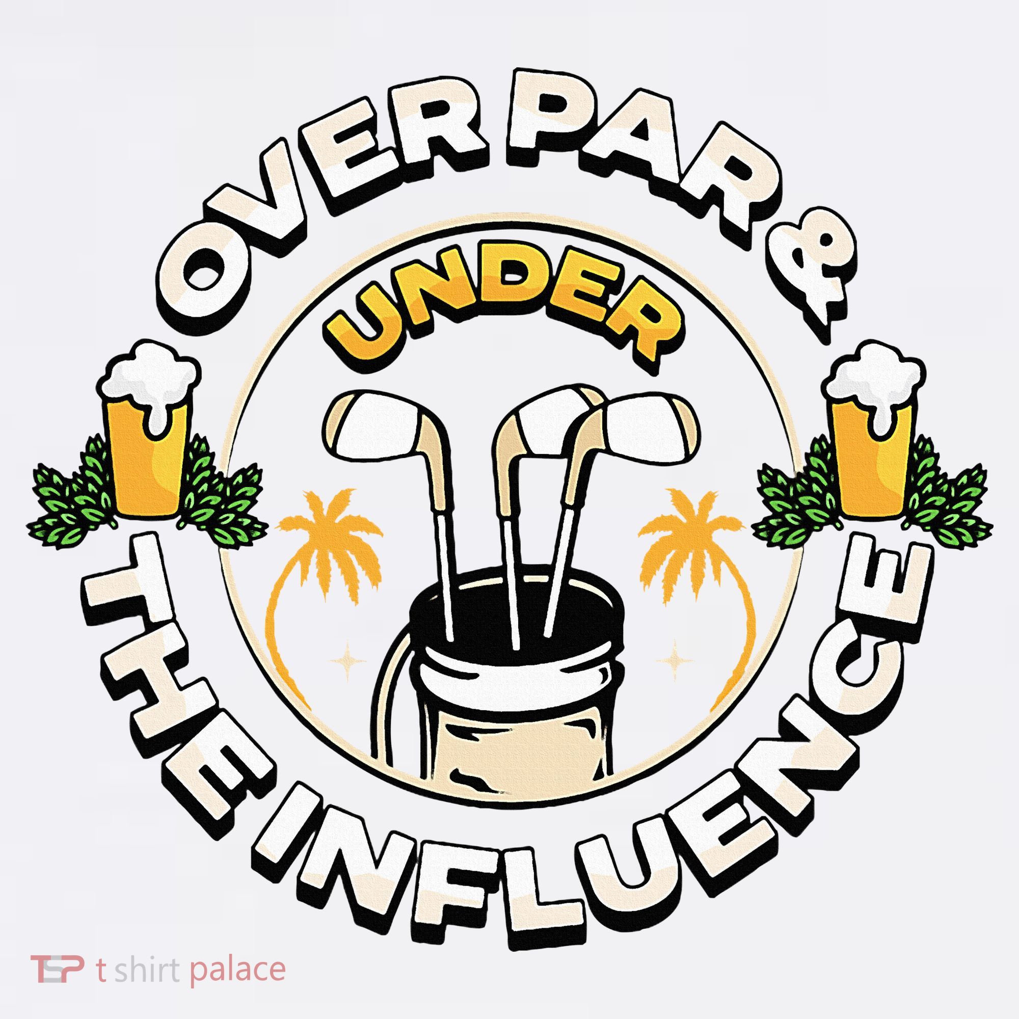 Over Par & Under The Influence Funny Golf Visor