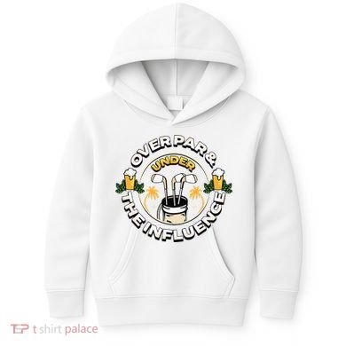 Over Par & Under The Influence Funny Golf Kids Hoodie