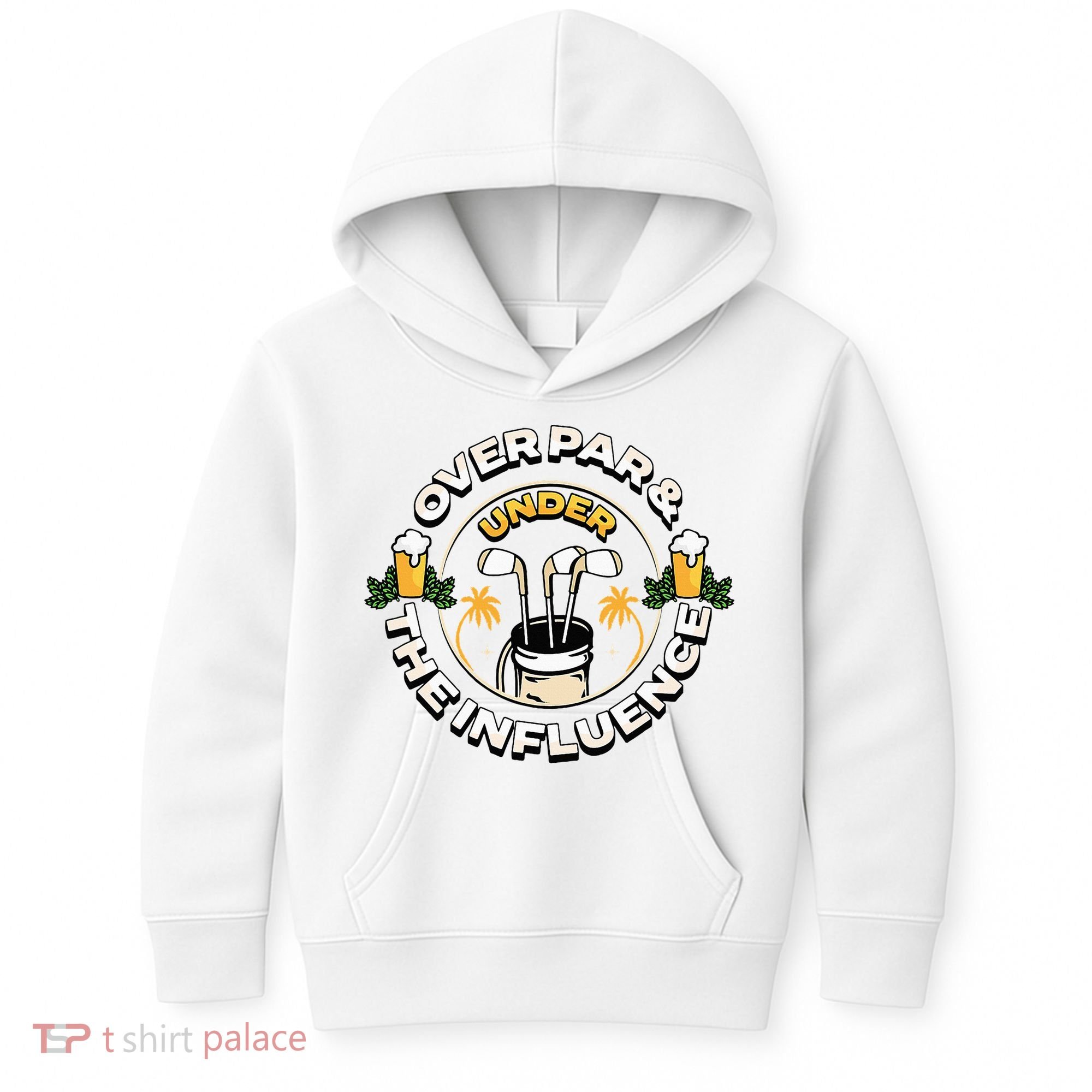 Over Par & Under The Influence Funny Golf Kids Hoodie