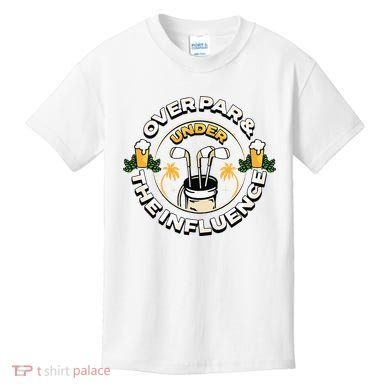 Over Par & Under The Influence Funny Golf Kids T-Shirt