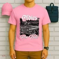 Oldies Por Vida Vintage Car Lowrider Mexican Chicano T-Shirt thumb 6