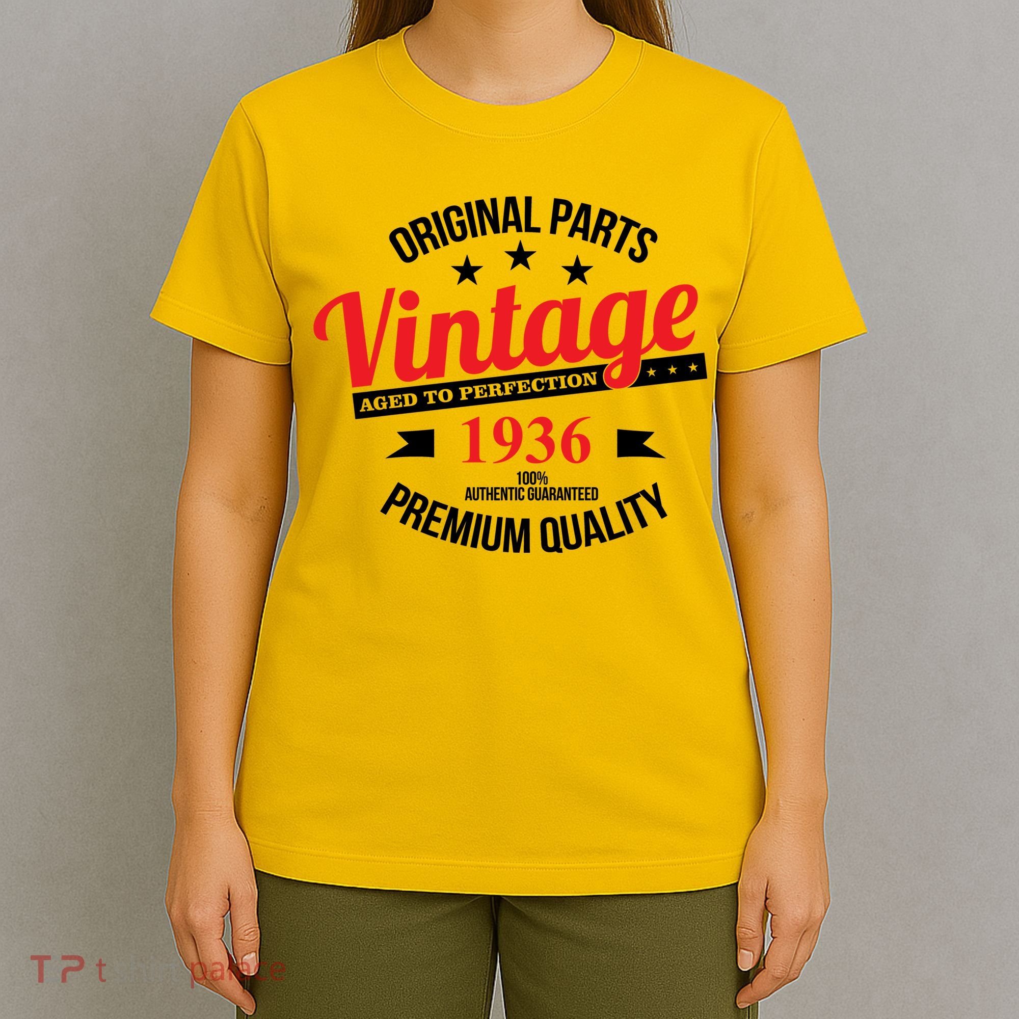 Original Parts Vintage Age To Perfection Premium Quality 1936 90th Birthday T-Shirt