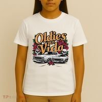 Oldies Por Vida Vintage Lowrider Car Mexican Chicano Cholo T-Shirt thumb 4