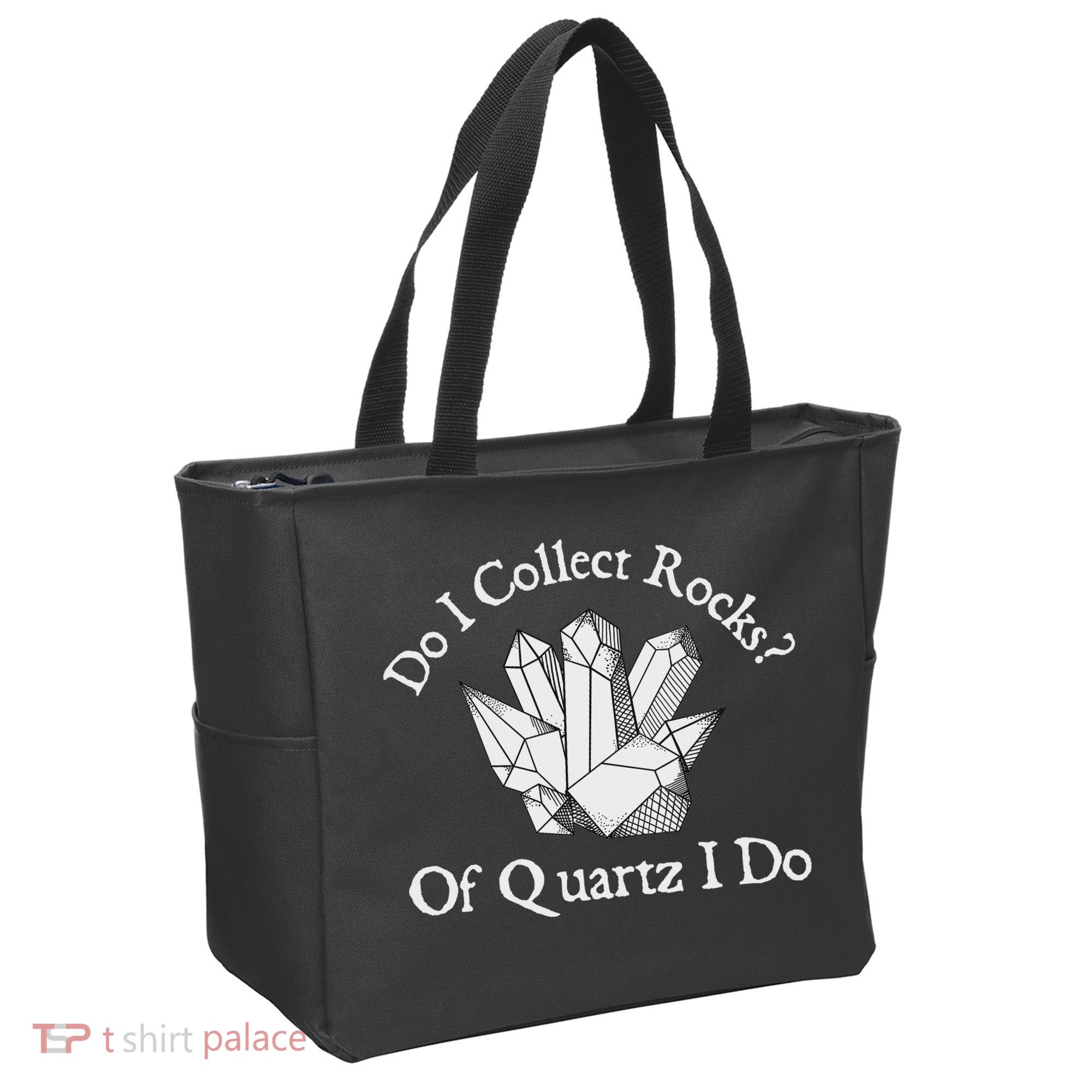 Of Quartz I Do Rock Collector Geode Hunter Geology Tote Bag