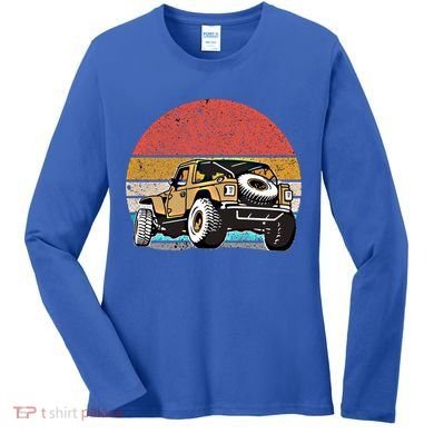 Off Road 4x4 Vintage Retro Gift Women's Long Sleeve Shirt