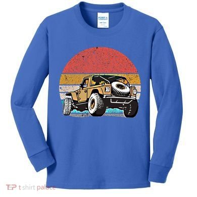 Off Road 4x4 Vintage Retro Gift Kids Long Sleeve Shirt