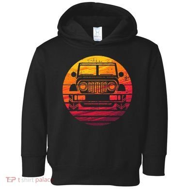 Off Road 4X4 Vintage Retro 70s Sunset Off Road Toddler Hoodie