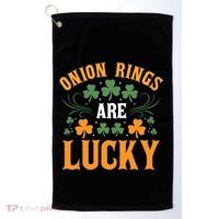 Onion Rings Are Lucky St Patricks Day Vibes Gift Golf Towel thumb 0
