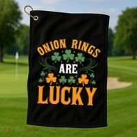 Onion Rings Are Lucky St Patricks Day Vibes Gift Golf Towel thumb 1