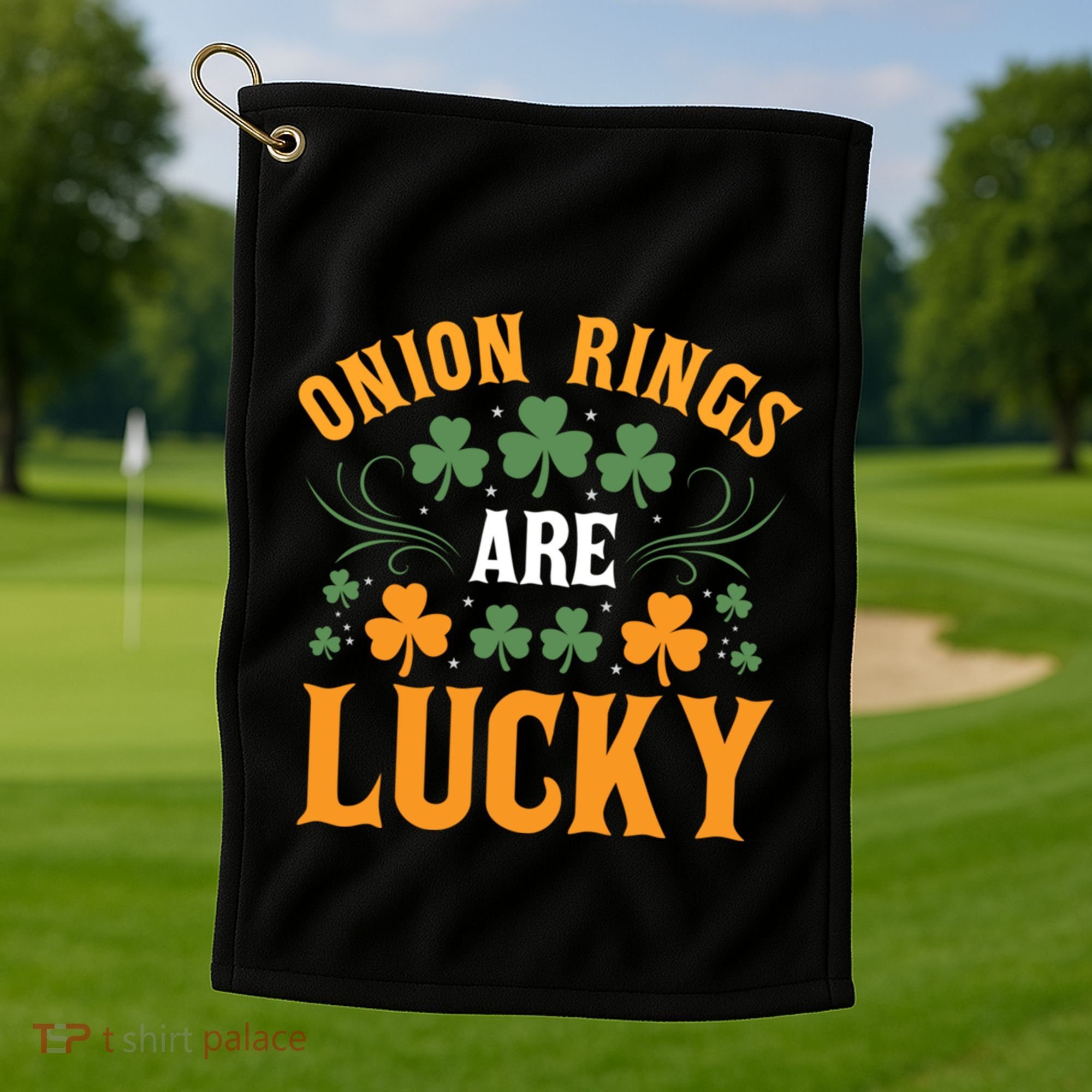 Onion Rings Are Lucky St Patricks Day Vibes Gift Golf Towel