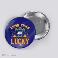 Onion Rings Are Lucky St Patricks Day Vibes Gift Button thumb 0