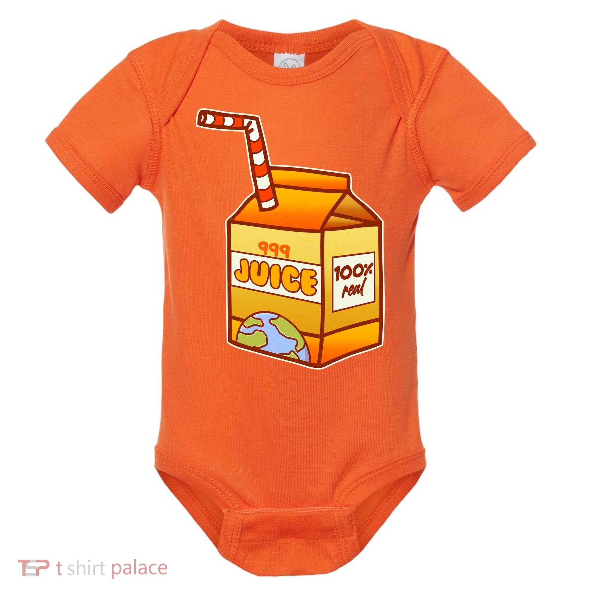 Orange Juice 999 Carton 100% Real Juice Baby Bodysuit