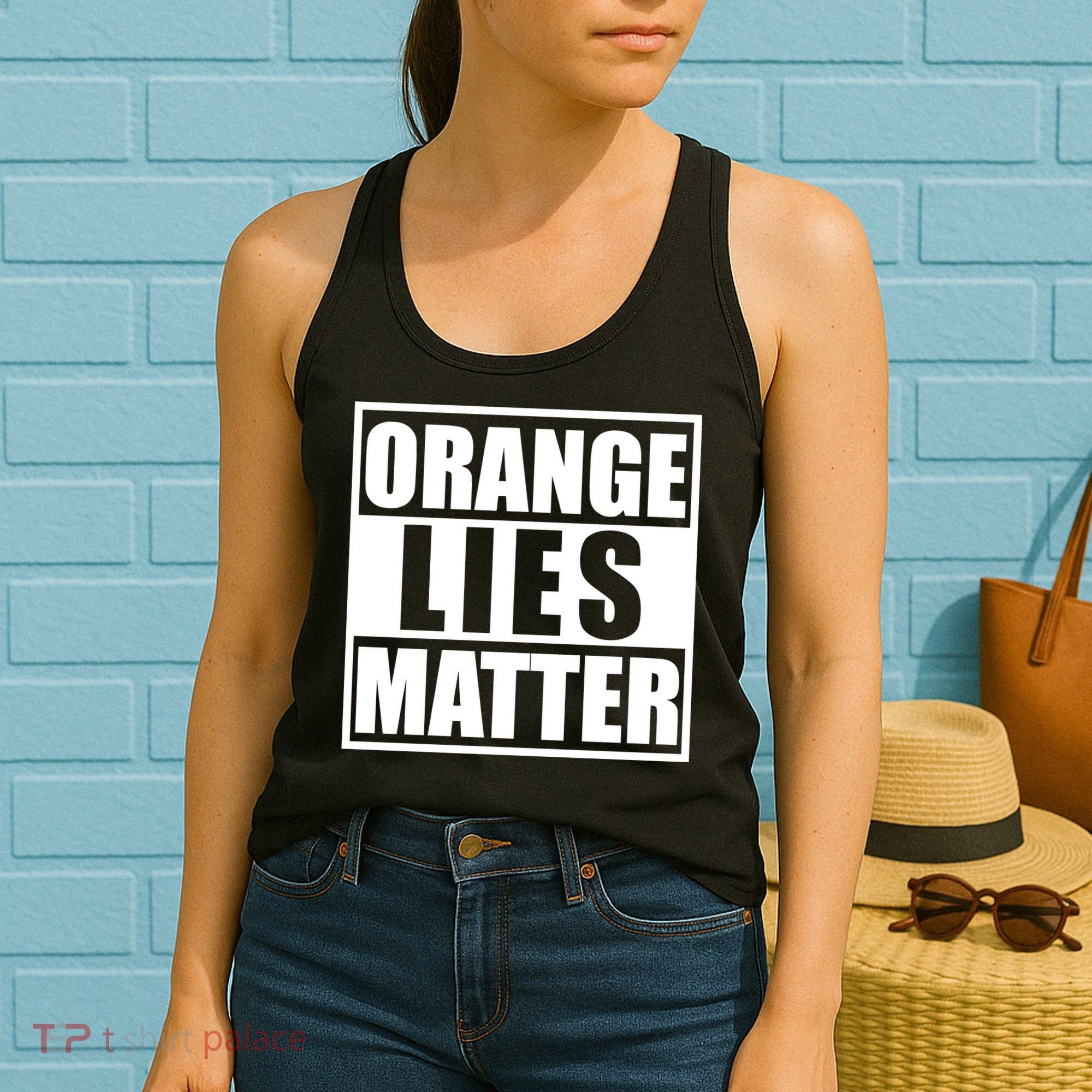 Orange Lies Matter Resist Anti Trump Women's Tank Top