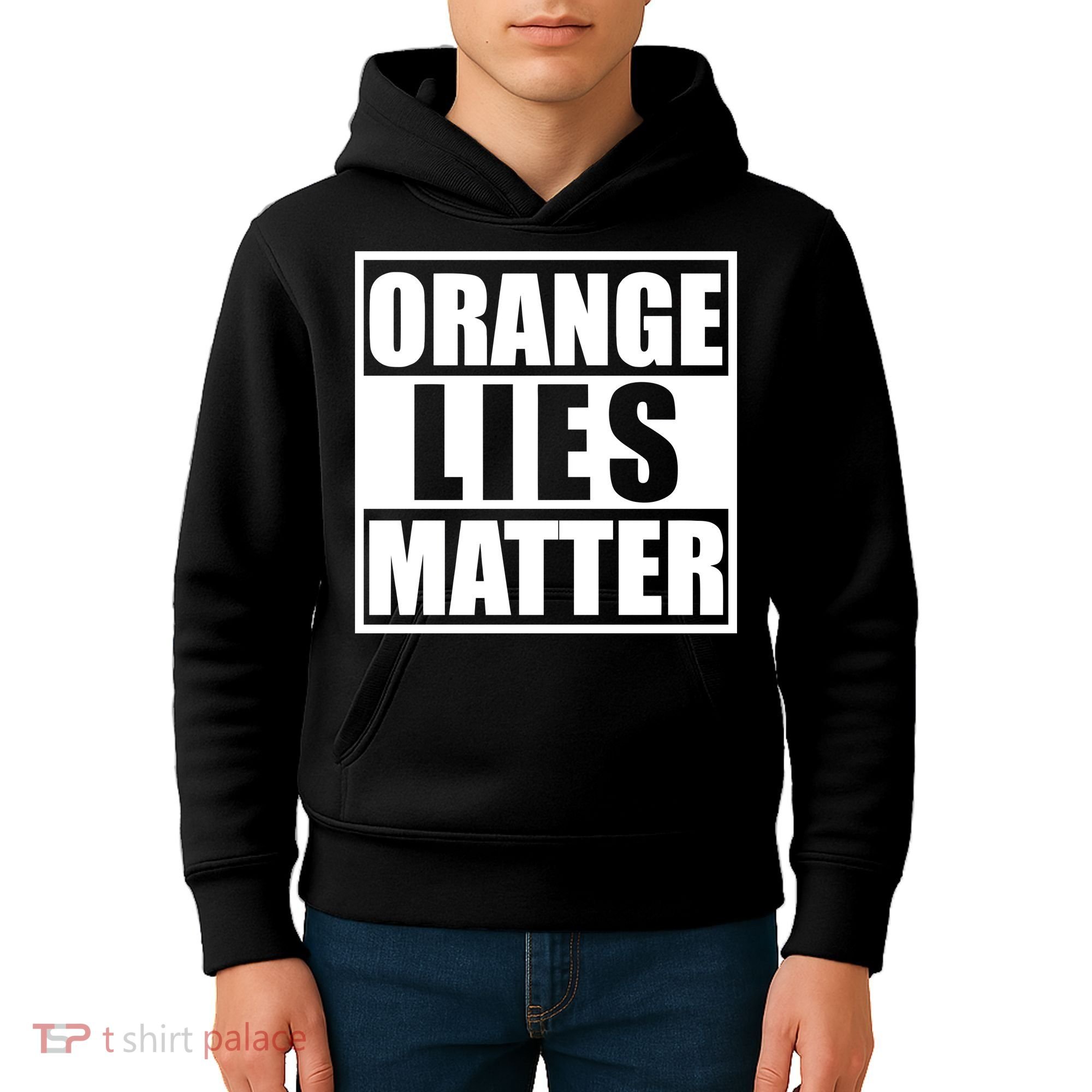 Orange Lies Matter Resist Anti Trump Kids Hoodie