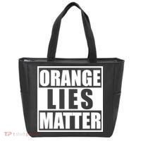 Orange Lies Matter Resist Anti Trump Tote Bag thumb 0