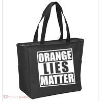 Orange Lies Matter Resist Anti Trump Tote Bag thumb 2