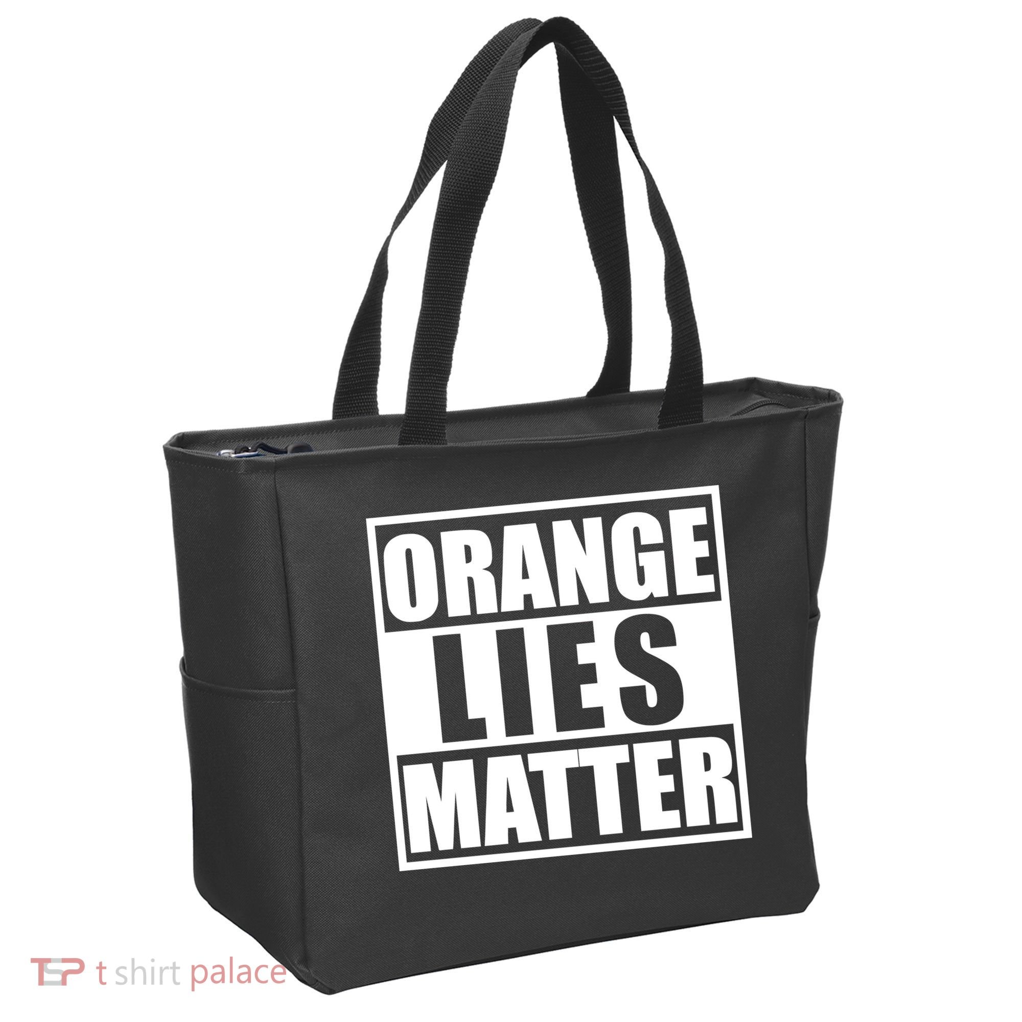 Orange Lies Matter Resist Anti Trump Tote Bag