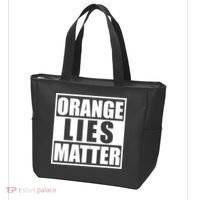Orange Lies Matter Resist Anti Trump Tote Bag thumb 3