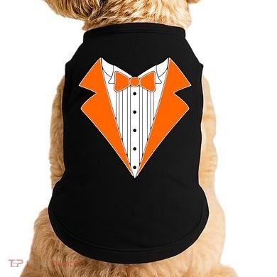 Orange Tuxedo Wedding Bachelor Prom Tux Doggie Tank