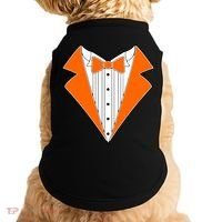 Orange Tuxedo Wedding Bachelor Prom Tux Doggie Tank thumb 0