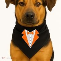Orange Tuxedo Wedding Bachelor Prom Tux USA-Made Doggie Bandana thumb 1
