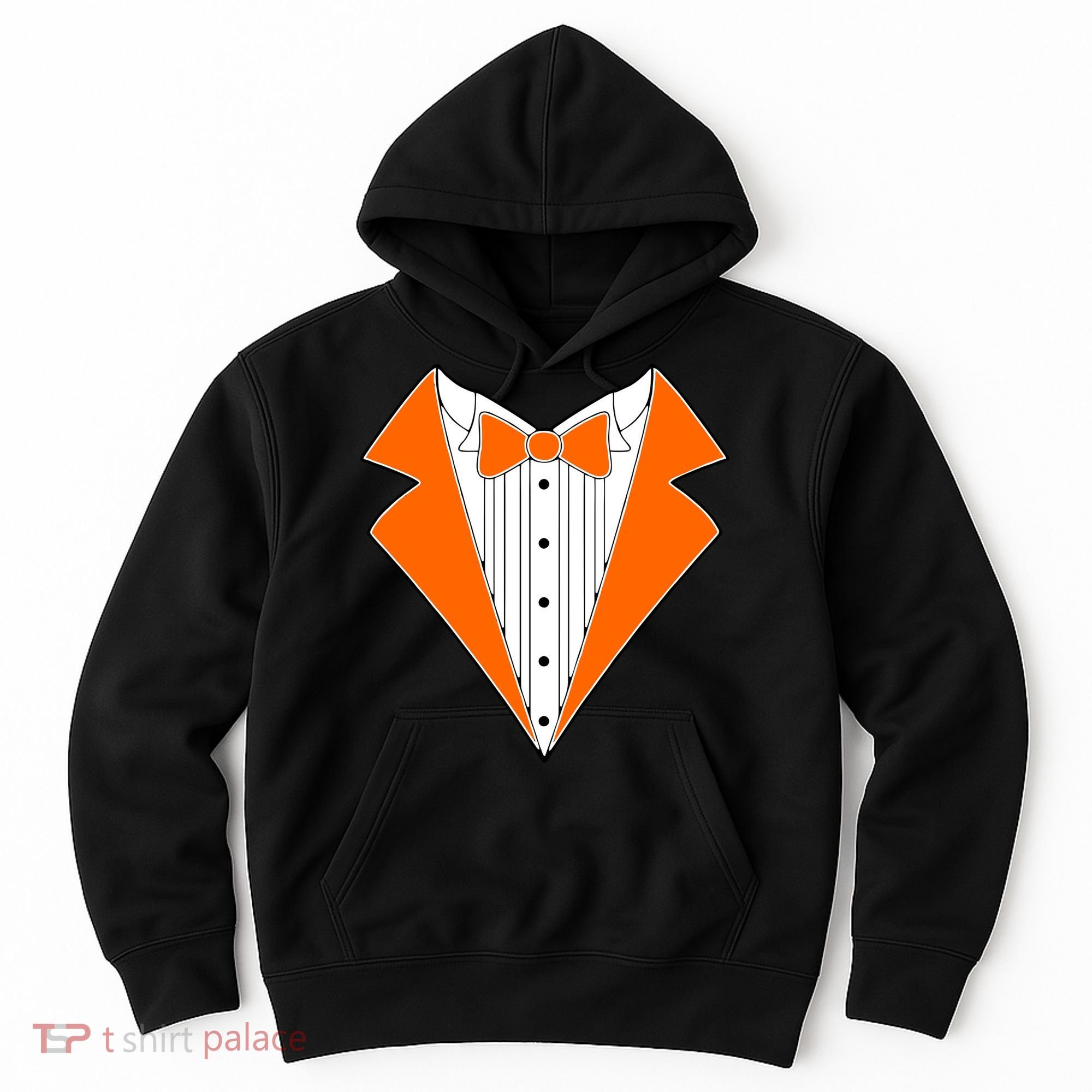 Orange Tuxedo Wedding Bachelor Prom Tux Hoodie