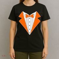 Orange Tuxedo Wedding Bachelor Prom Tux T-Shirt thumb 4