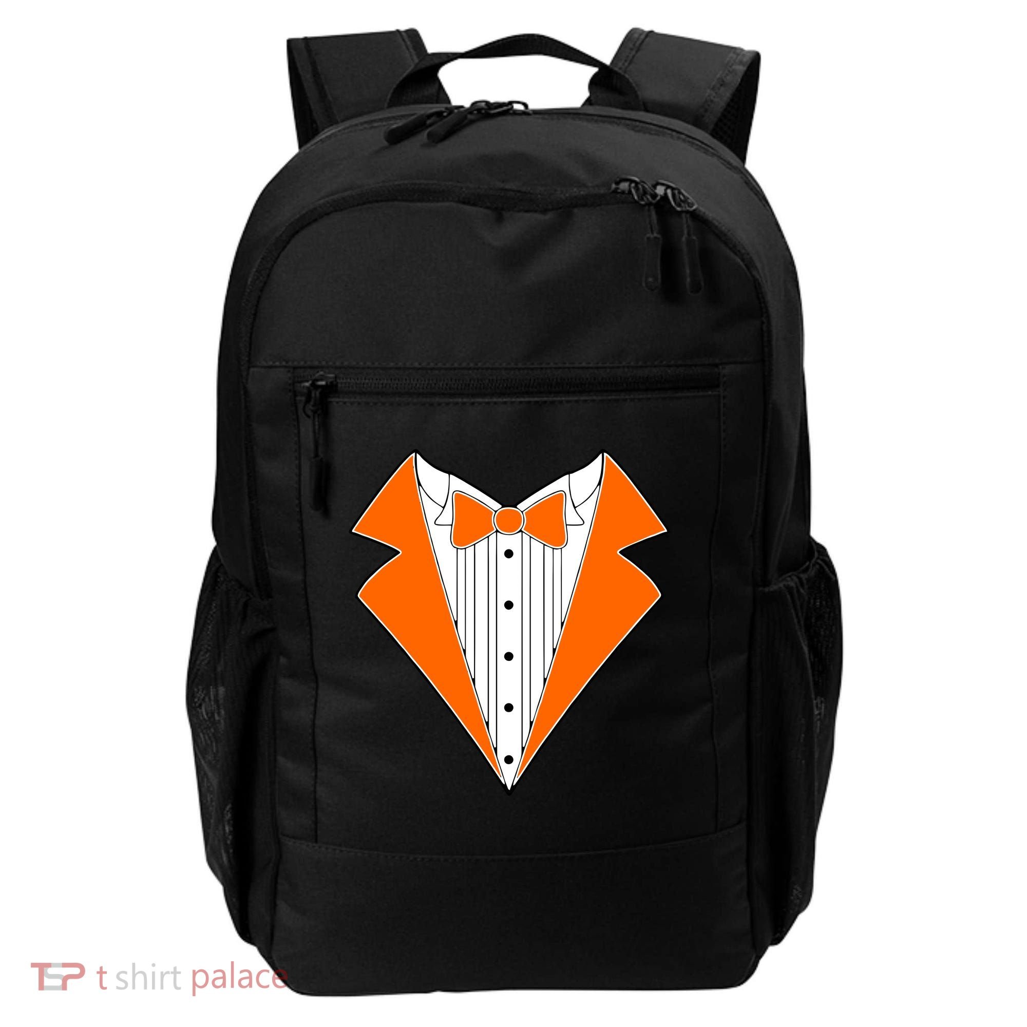 Orange Tuxedo Wedding Bachelor Prom Tux Backpack
