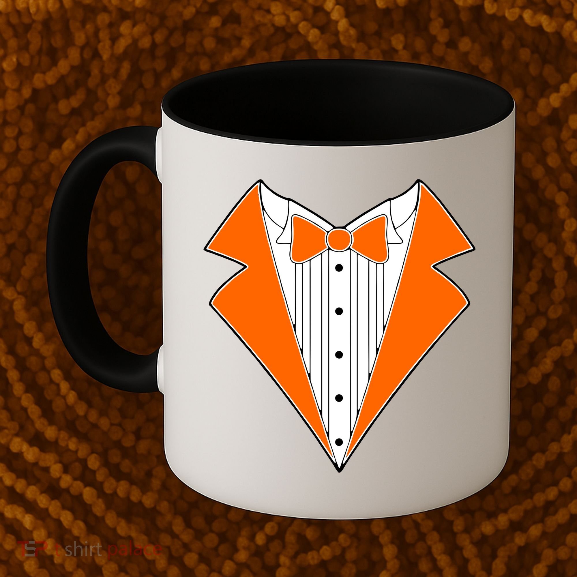 Orange Tuxedo Wedding Bachelor Prom Tux Coffee Mug