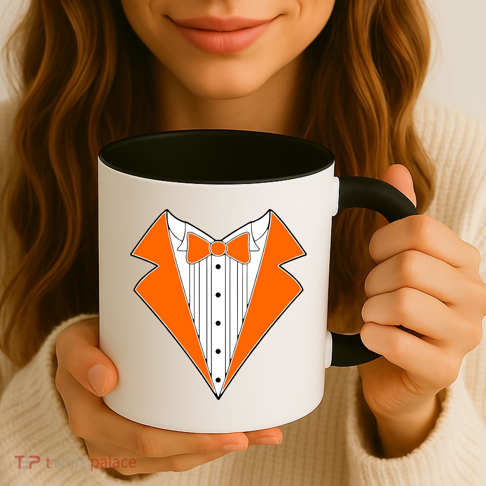 Orange Tuxedo Wedding Bachelor Prom Tux Coffee Mug